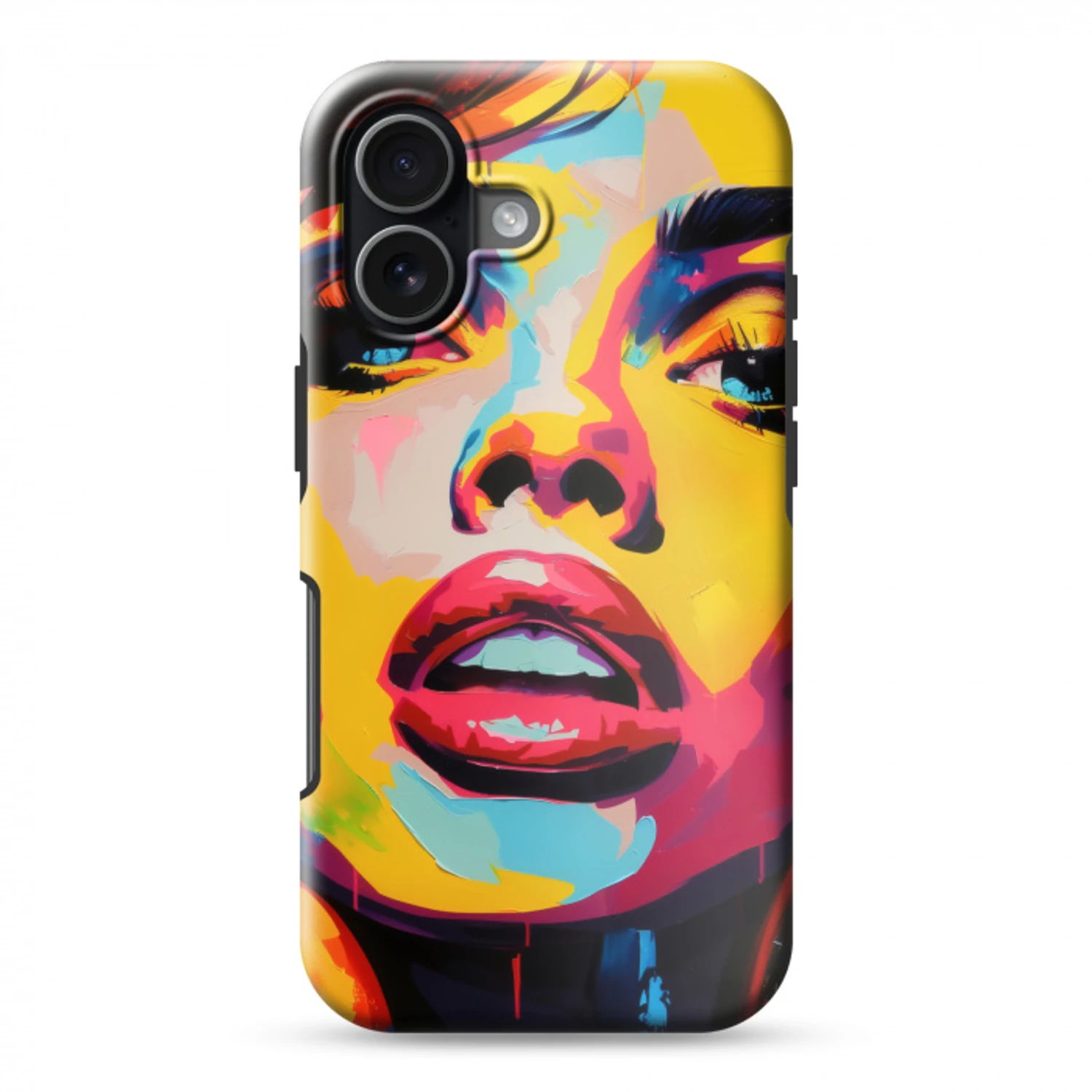 Vrouw - Gezicht - Kleurrijk Toughcase MagSafe Apple iPhone 17 klein -3d