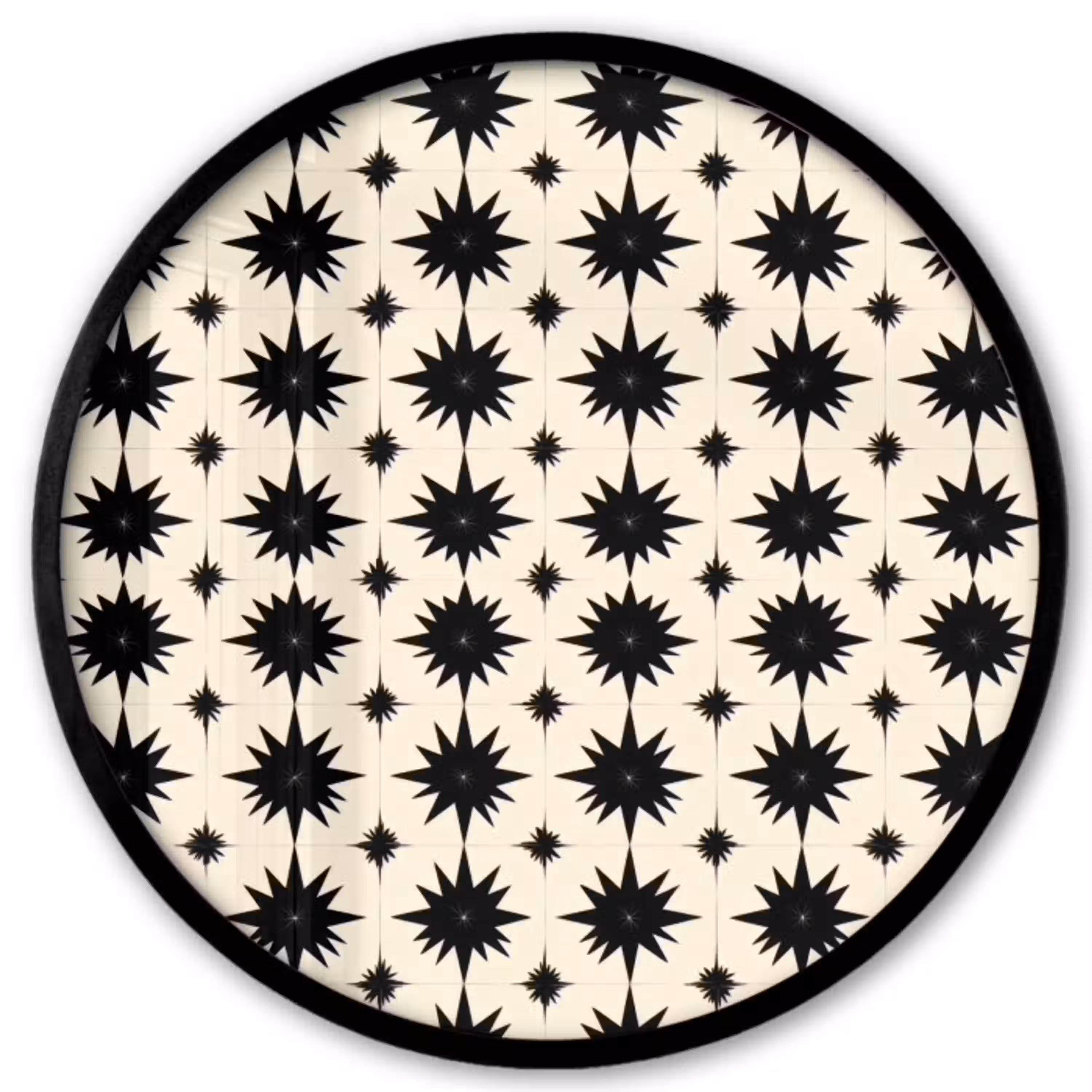 Stervormen - Geometrisch - Zwart Fotolijst rond zonder passe partout klein 856 -3d