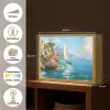 Zeilboot - Rotsen - Kust - Huizen Light Box met batterij (Wandlamp) middel -USP_websiteoverzichtNL
