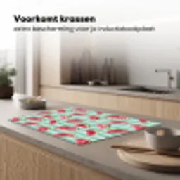 Watermeloen - Strepen - Groen Inductie beschermer vinyl 3mm klein 276 -sfeer1