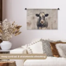 Koe - Portret - Dieren - Modern Wandkleed katoen klein -sfeer1