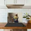 Het melkmeisje - Schilderij van Johannes Vermeer keuken achterwand spatscherm klein -sfeer2