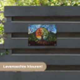Boom - Seizoenen - Mozaïek - Bergen tuinposter los doek klein -sfeer3