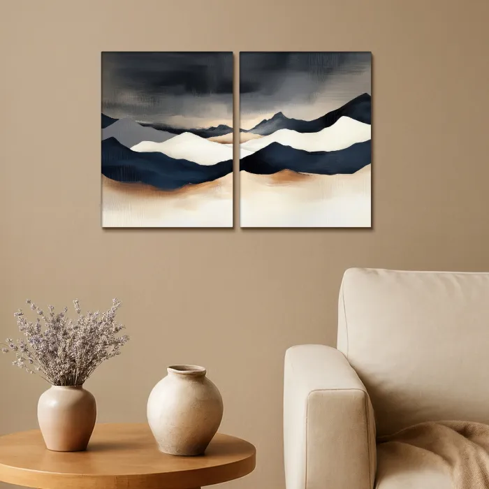 Landschap - Abstract - Modern Canvas - Meerluiken 2 luik klein -sfeer1