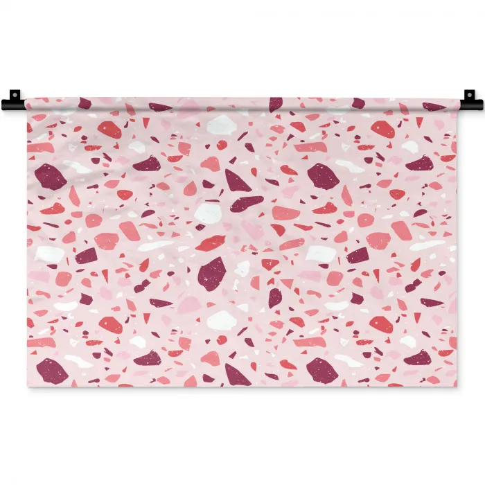 Terrazzo - Patroon - Roze Wandkleed katoen klein 269 -zz3d