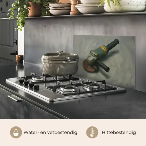 Haakse slijper - Schilderij - Gereedschap keuken achterwand spatscherm klein -usp_NL
