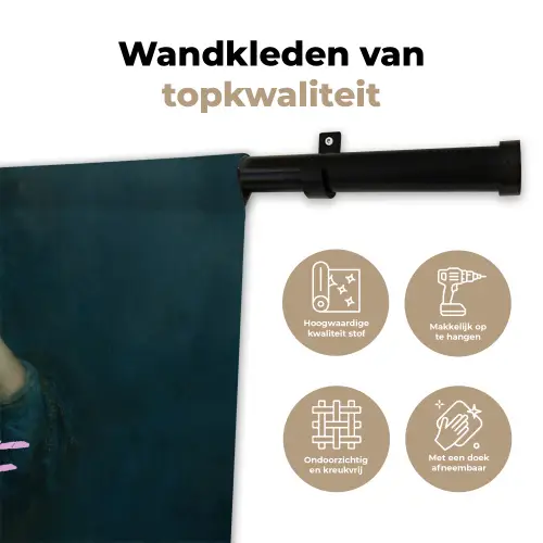 Vrouw - Roos - Quote Wandkleed katoen klein -sfeer2