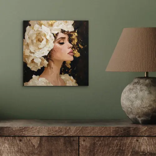 Abstract - Vrouw - Bloemen - Wit aluminium wit klein -sfeer2