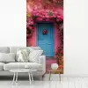 Bloemen - Deur - Roze fotobehang vinyl groot -woonkamer