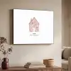 Huisje - Roze - Quote - Moeder Textielframe zwart klein -sfeer3