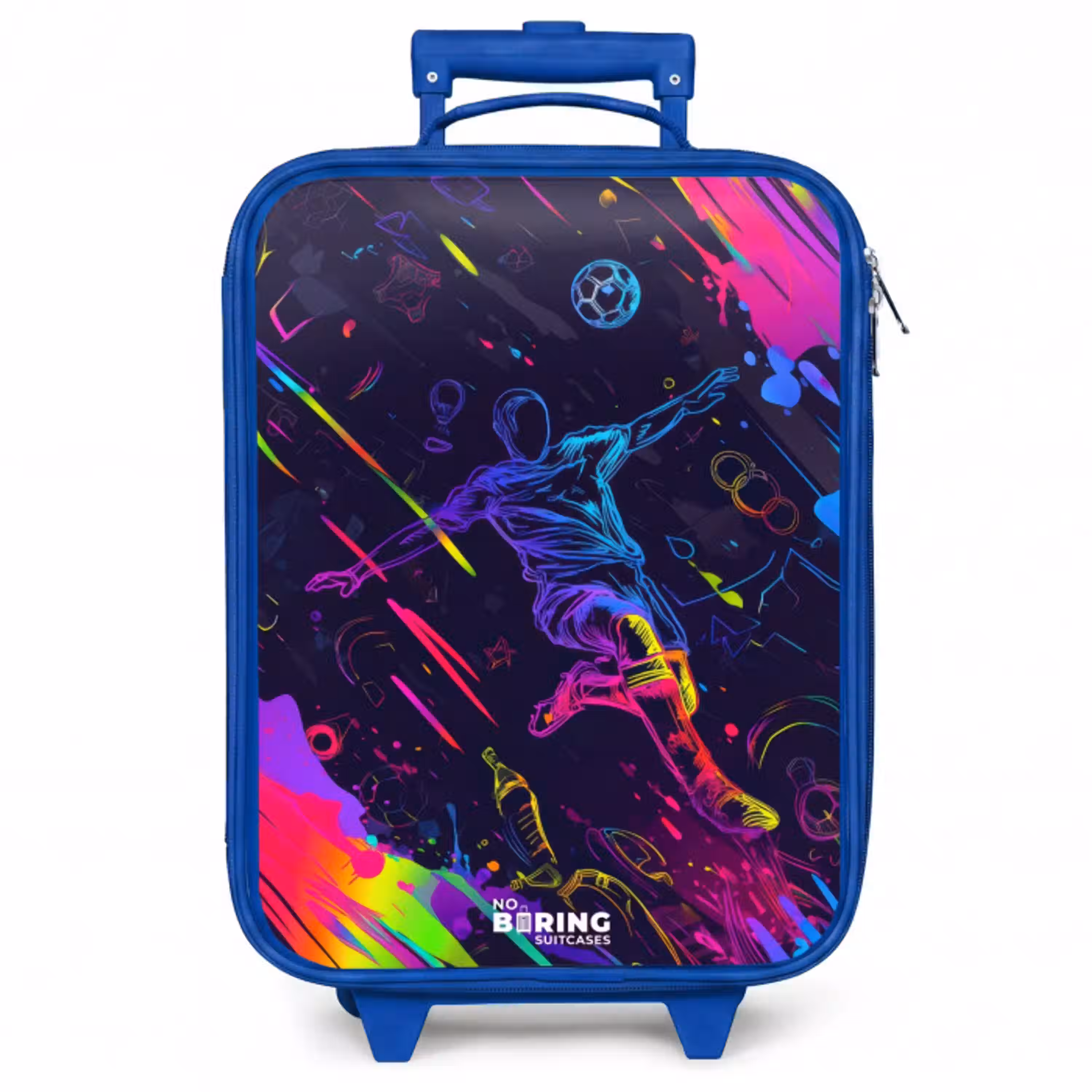 Neon actievolle voetbalspeler Kinderkoffer - Blauw klein -zzz_website3d