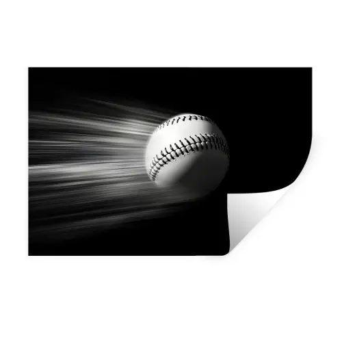 Honkbal - Wit - Vliegt Muursticker klein -3d