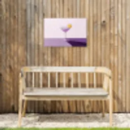 Cocktail - Paars - Minimalistisch - Citroen Tuinposter op houten frame 2 cm dik klein -sfeer4