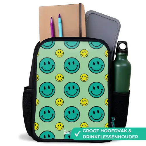 All smiles groen Rugzak - Zwart middel -inhoud_NL