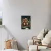 Kerst - Gnomen - Peperkoekhuisje - Rood - Groen Tuinposter op houten frame 2 cm dik klein -sfeer1