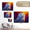 Sneeuwuil - Schilderij - Kleurrijk - Wit tuinposter los doek klein -Xsfeer9_DE