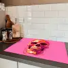 Felroze - Tanden - Schedel Inductie beschermer vinyl 3mm klein -sfeer3