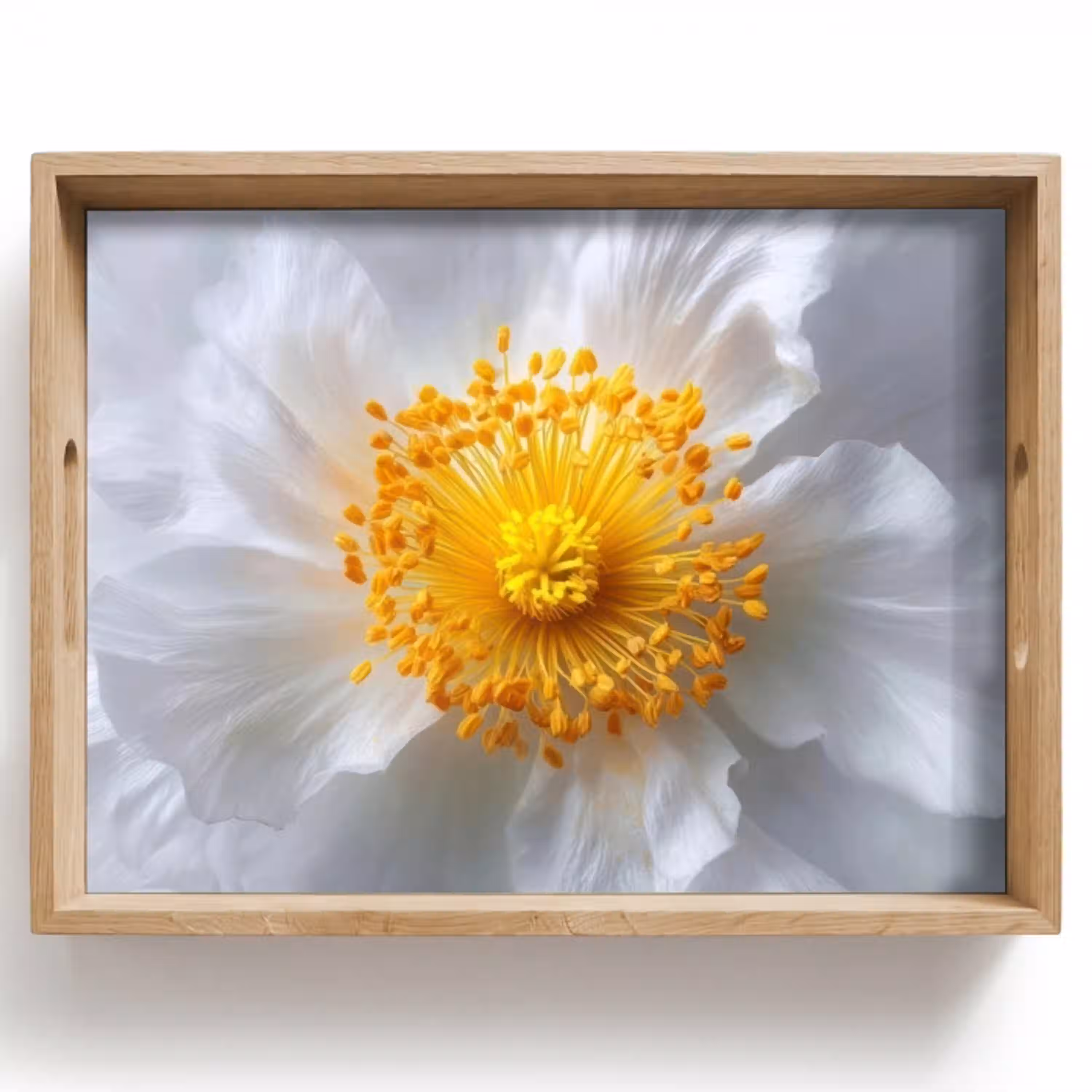 Wit - Bloem - Elegant Dienblad Rechthoek middel -z3d_shopping