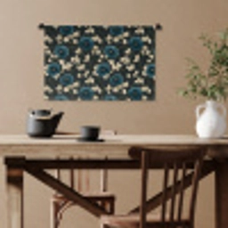 Botanisch - Bloemen - Blauw Wandkleed katoen klein 269 -sfeer6