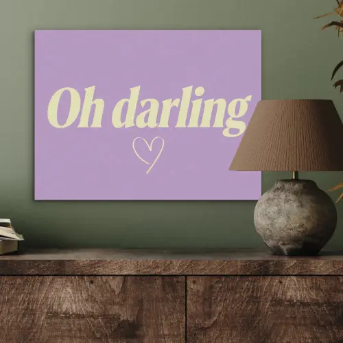 Oh darling - Hart - Paars PET vilt klein -sfeer2