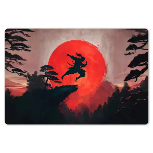 Zon - Krijger - Bomen - Bergen Placemat vinyl groot -zzsfeer1_Kitchenyeah-website