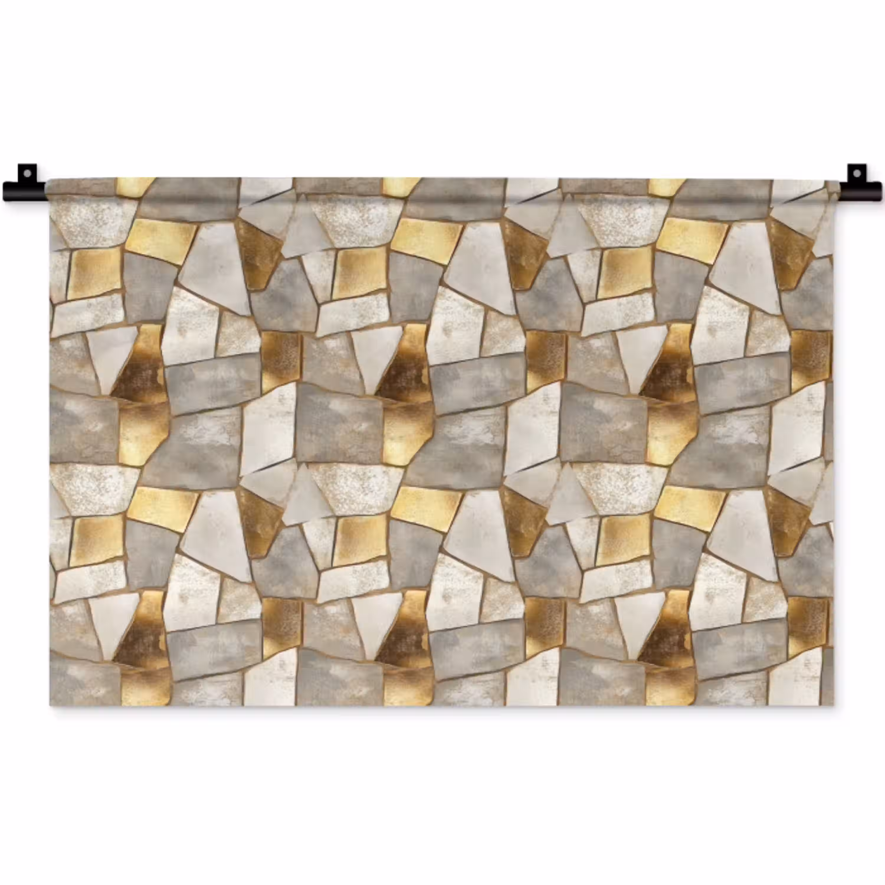 Mozaïek - Marmer - Goud Wandkleed katoen klein 269 -zz3d