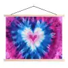 Hartvormig - Tie dye - Paars textielposter latten blank klein -3d