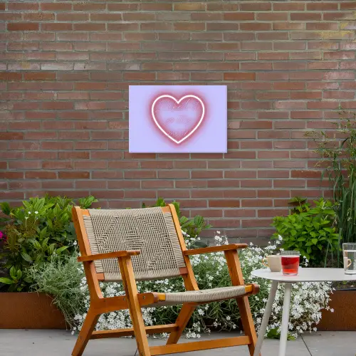 I liked it so it's mine - Neon hart - Paars Tuinposter op houten frame 2 cm dik klein -sfeer3