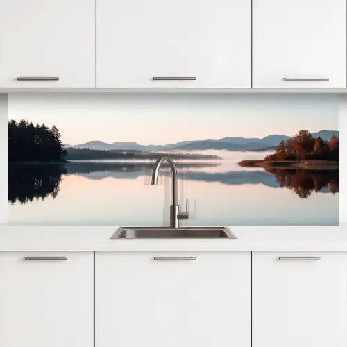 Water - Bomen - Mistlaag keuken achterwand 2 middel -3d