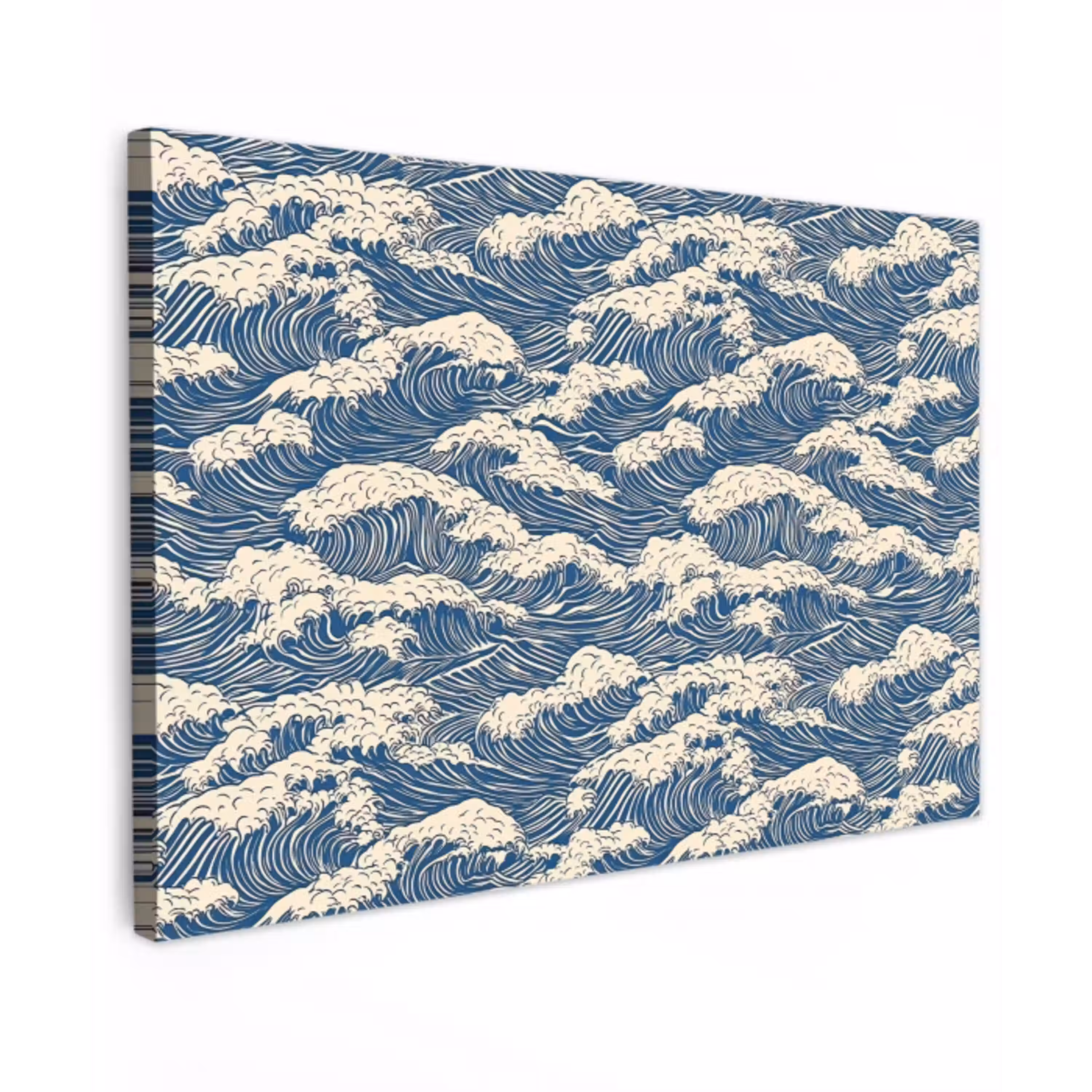 Golven - Klassiek - Blauw canvas 2cm klein 34 -z3d