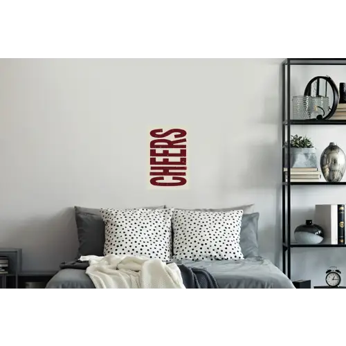 Red - Cheers - Decoratie - Beige Muursticker klein -slaapkamer