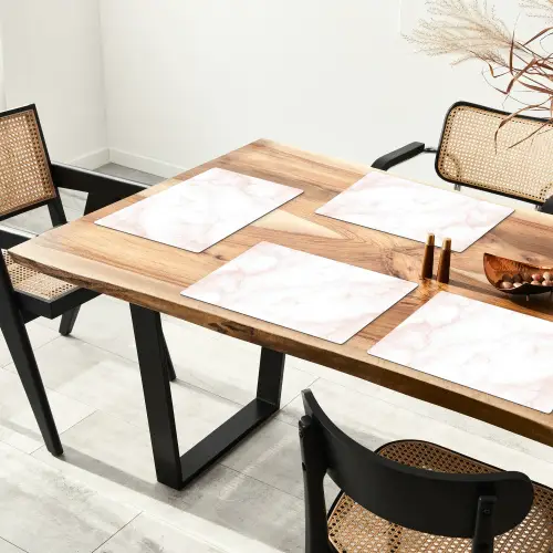 Zalmroze - Marmer - Aders Placemat vinyl groot 368 -zzsfeer4_Kitchenyeah-website