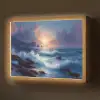 Golven - Zee - Kleurrijk - Rotsen Light Box met batterij (Wandlamp) middel -z3d_website