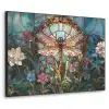 Libelle - Mozaïek - Bloemen - Kleurrijk Textielframe zwart klein -3d