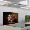 Kleur - Bloemen - Vintage - Bloemenvaas keuken achterwand spatscherm klein -3d_schuin