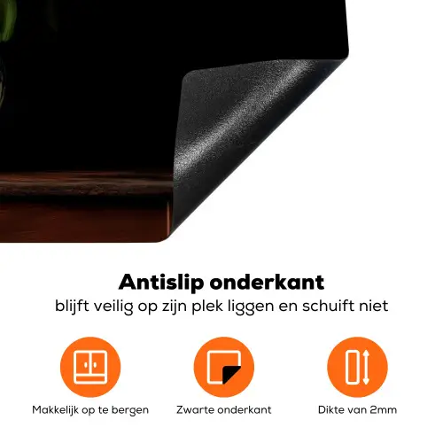 Tulpen - Kleuren - Hout - Vaas Inductie beschermer vinyl 3mm klein -zzzzzzz-td-onderkant