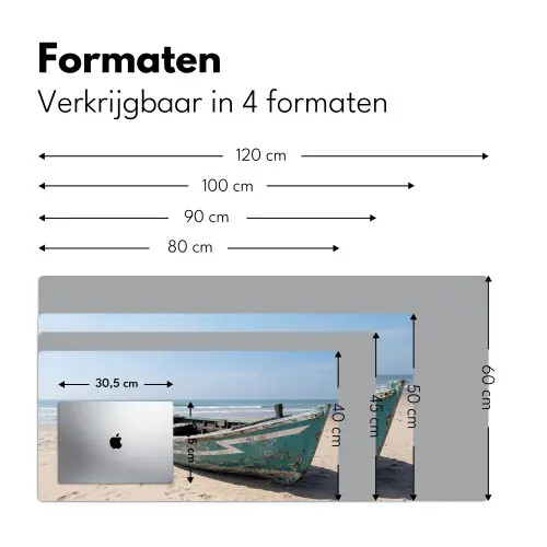Boot - Zandstrand - Zee Muismat XXL klein -sfeer5
