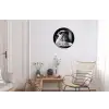 Hond - Bulldog - Pasta - Bril - Stoer - Dieren Wandcirkel aluminium klein -woonkamer
