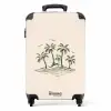 Palmbomen - Palmboom op crème achtergrond NBS - Handbagage koffer - Kinderen Unisex middel -productfoto_recht