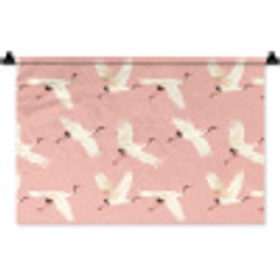 Modern - Kraanvogels - Roze Wandkleed katoen klein 269 -zz3d