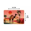 Kameel - Gekleurd tapijt - Duinen - Rode zon Placemat vinyl groot -specs