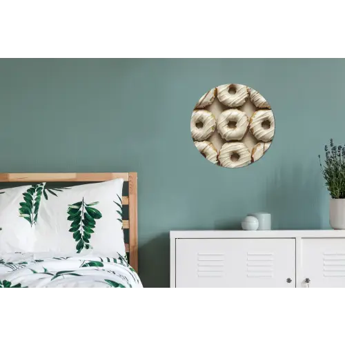 Donuts - Chocolade - Wit - Beige Wandcirkel aluminium klein -slaapkamer