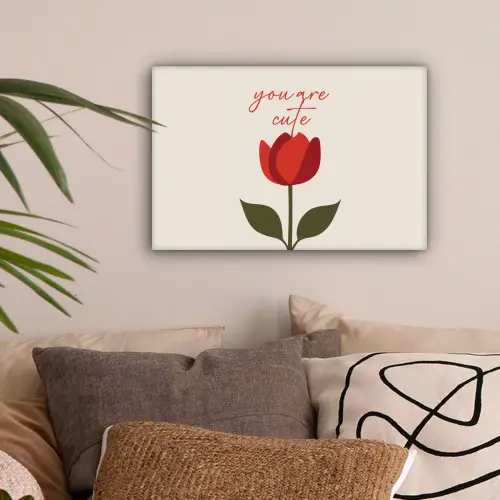 Roos - Rood - Bloem - Valentijn canvas 2cm klein -sfeer1