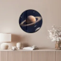 Planeten - Saturnus - Ruimte Fotolijst rond zonder passe partout klein -sfeer3