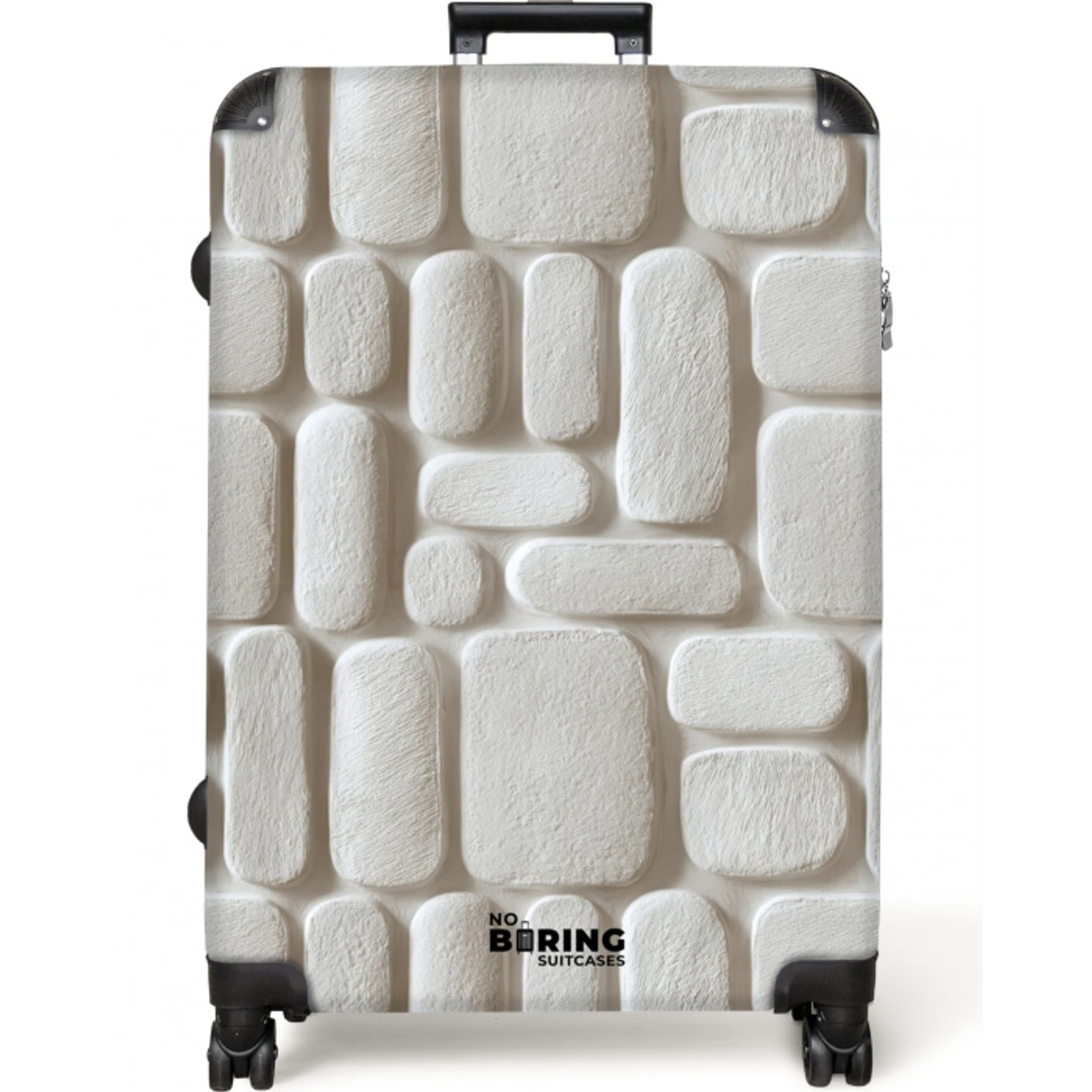 Reliëf - Structuur - Wit NBS - Large koffer - Volwassenen Unisex groot -zzzzzzzzkaufland2