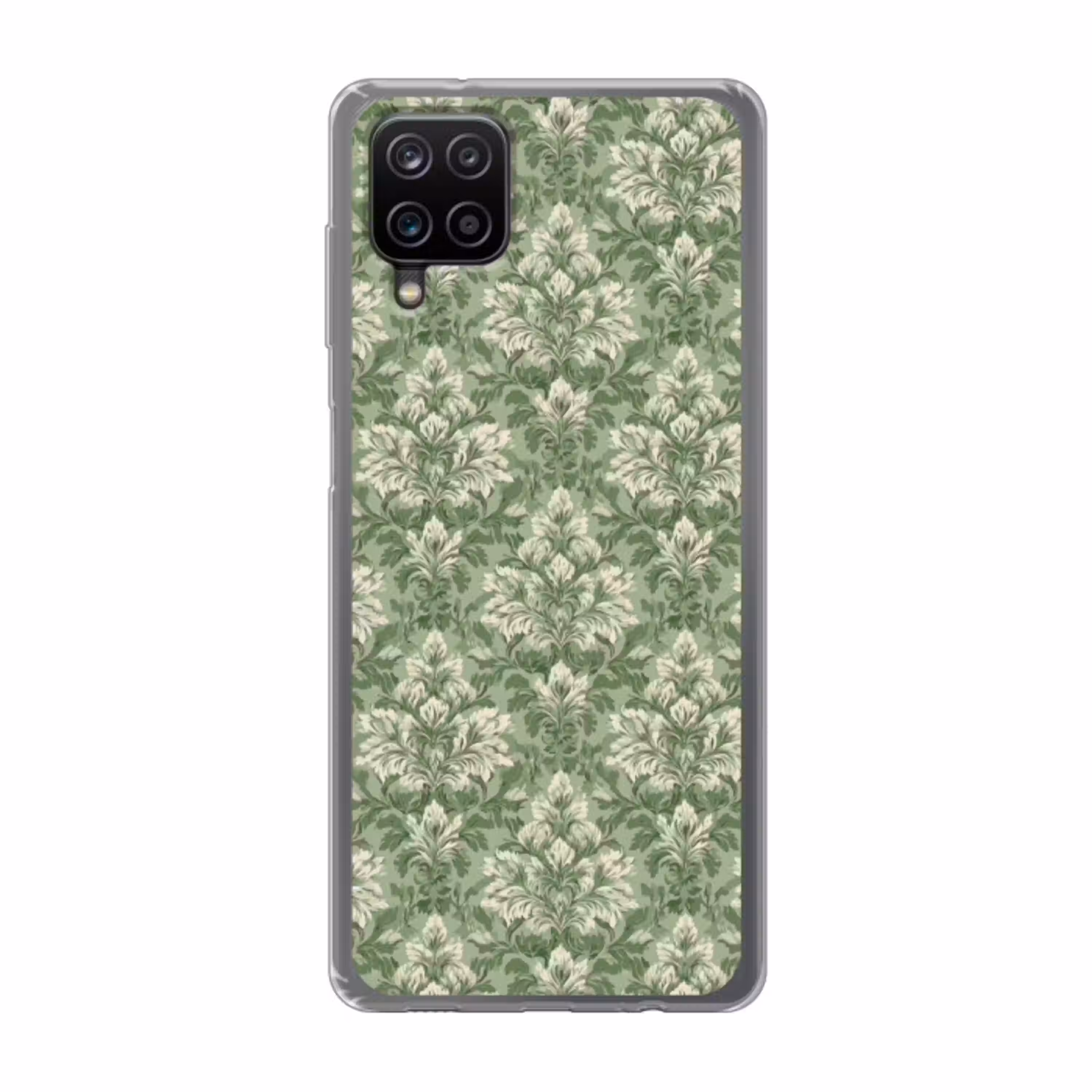 Sierlijk - Lichtgroen - Planten - Patroon - Getailleerd Telefoonhoesje Samsung Galaxy A12 klein 372 -3d