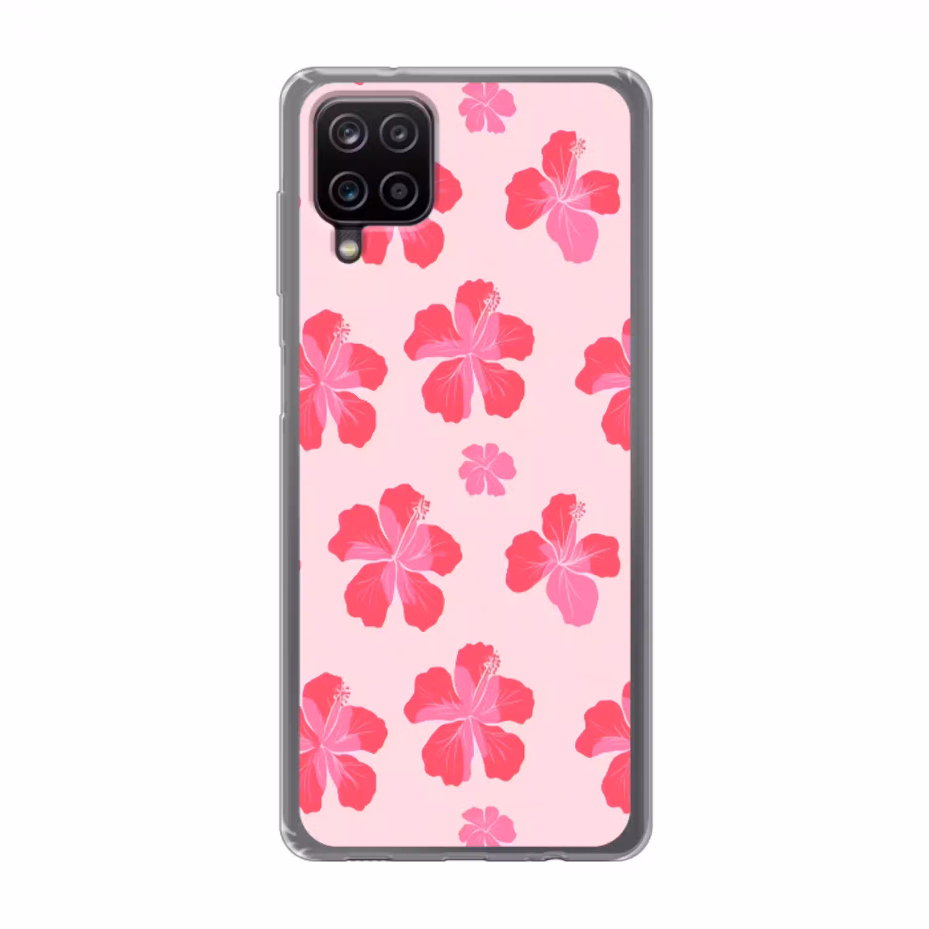 Hibiscus - Bloemen - Roze Telefoonhoesje Samsung Galaxy A12 klein 372 -3d
