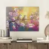 Vogels - Bloemen - Roze PET vilt klein -sfeer1