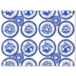 Cirkels - Bloemen - Blauw tuinposter los doek klein 239 -3d