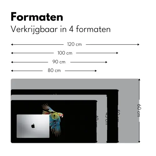 Papegaai - Kleurrijk - Vleugels - Sierlijk Muismat XXL klein -sfeer5